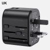 USAMS Adapter siec. 2xUSB T55 12W4w1 US/AU/EU/UK czarny/black CC173TC01 (US-CC173) Univesal Travel Charger